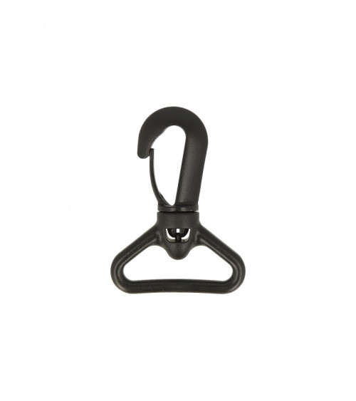 Box of 2 black plastic carabiners 38mm