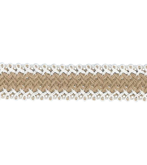 12,5 m Spule, Leinen-/Baumwollgeflecht, 15 mm, Beige