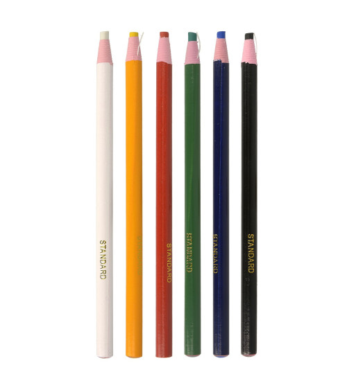 Set of 6 easy-to-sharpen chalk pencils