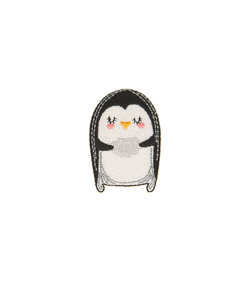 Cuscino pinguino con toppa termoadesiva con animali 3,5 cm x 5 cm