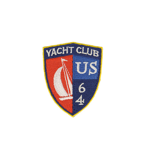 Yacht club 64 nautical coat of arms iron-on badge 4.1cm x 4.2cm