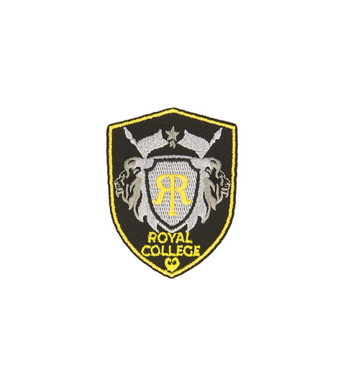 Royal College Iron-on Badge Black/Yellow 4.6cm x 6cm