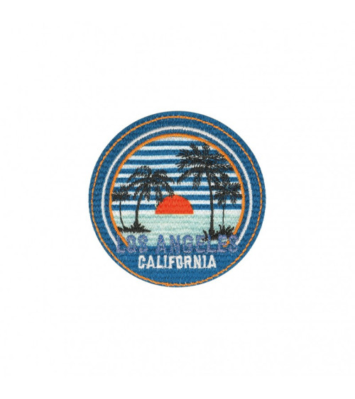 California iron-on badge, blue background, 6.5 x 6.5 cm