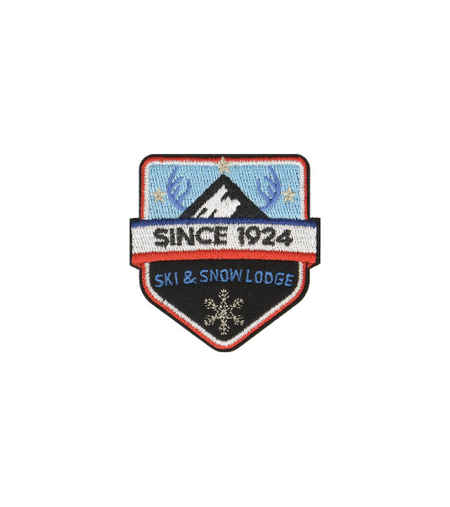 SINCE 1924 ski&snow lodge iron-on badge 5x5cm