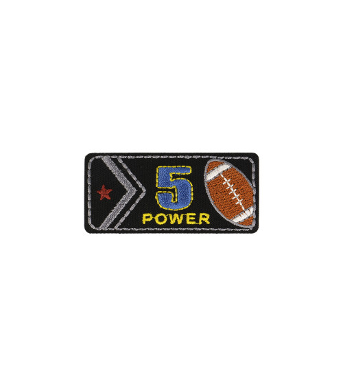 5 power iron-on patch 3x6cm