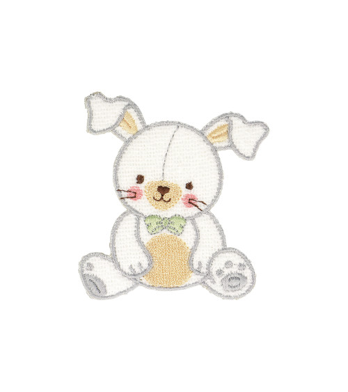 Parche termoadhesivo Peluche conejo blanco 6,5x6,5cm