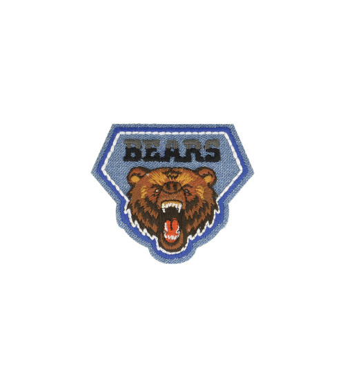 Jean bear iron-on badge 5cm