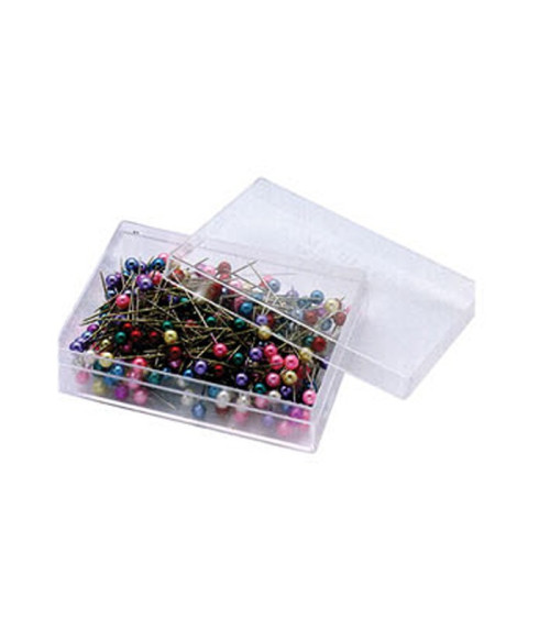 200 colored pearl head pins