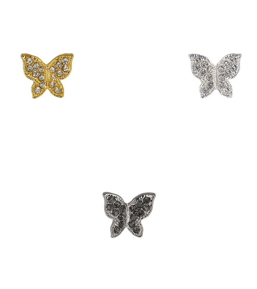 Botón mariposa strass 13mm